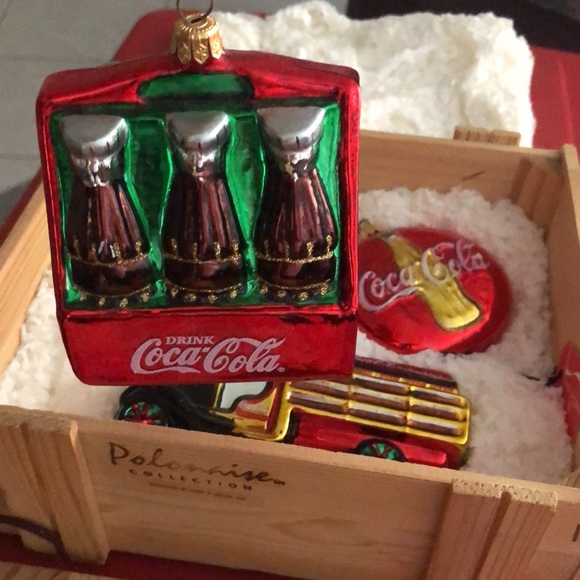 Coca-Cola Ornaments Holiday 🎁 vintage! like new! original box! 3 glass ornaments - Picture 16 of 17